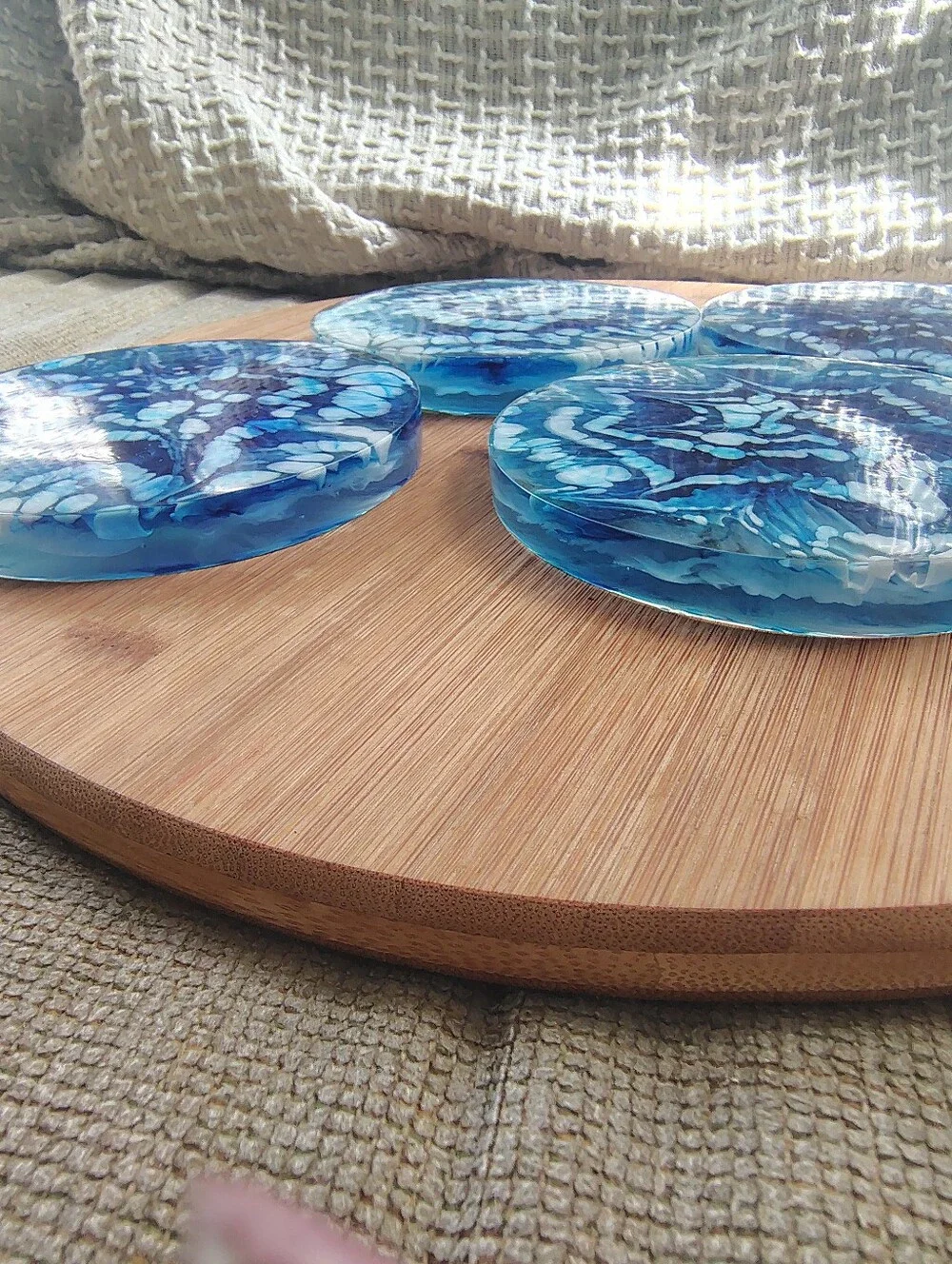 Blue Marble Coasters - Set of 4